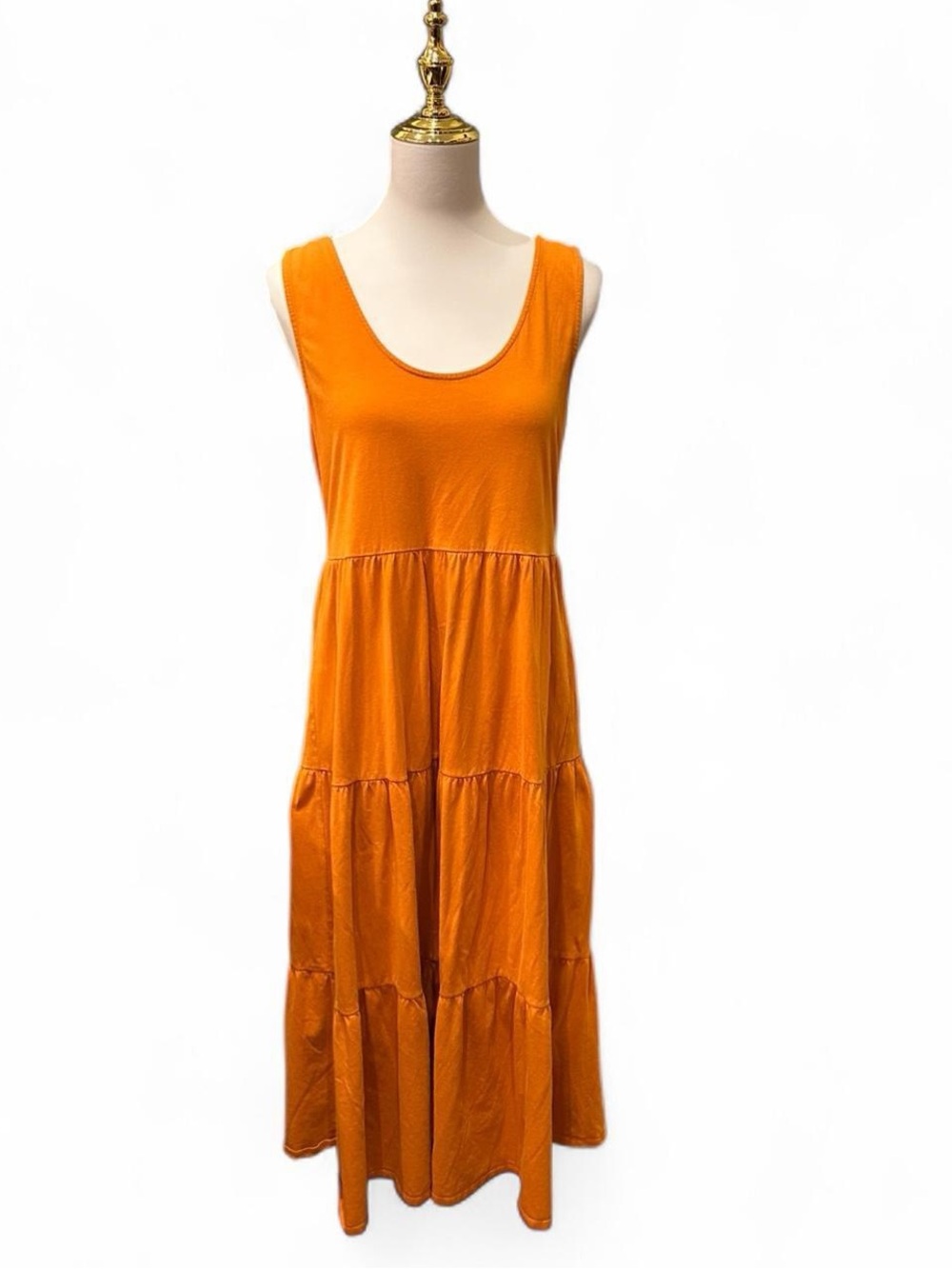 J Crew Sleeveless Tiered Maxi Dress - Orange